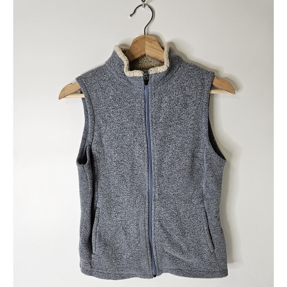 Kuhl Fleece Jacket Full Zip Vest Womens Blue Sherpa Collar Size Xsmall